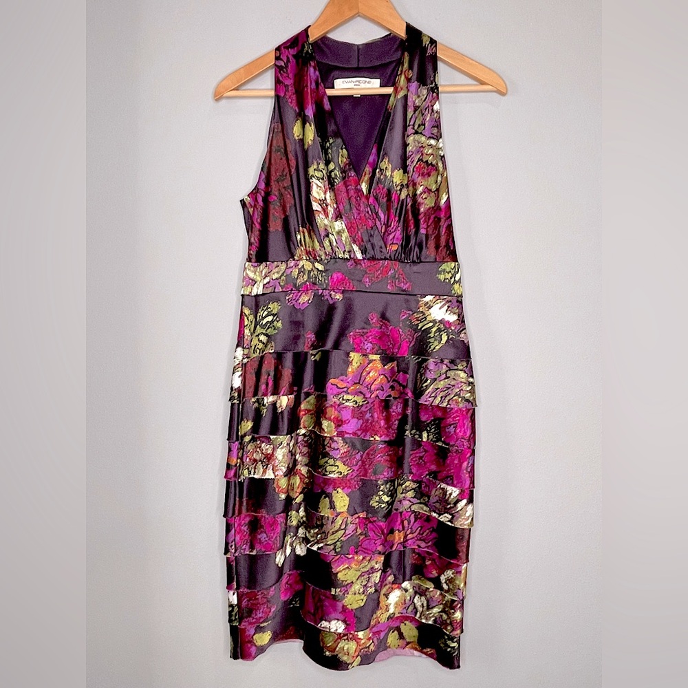 Evan Picone Y2K Style Halter Floral Mini Summer Feminine Dress